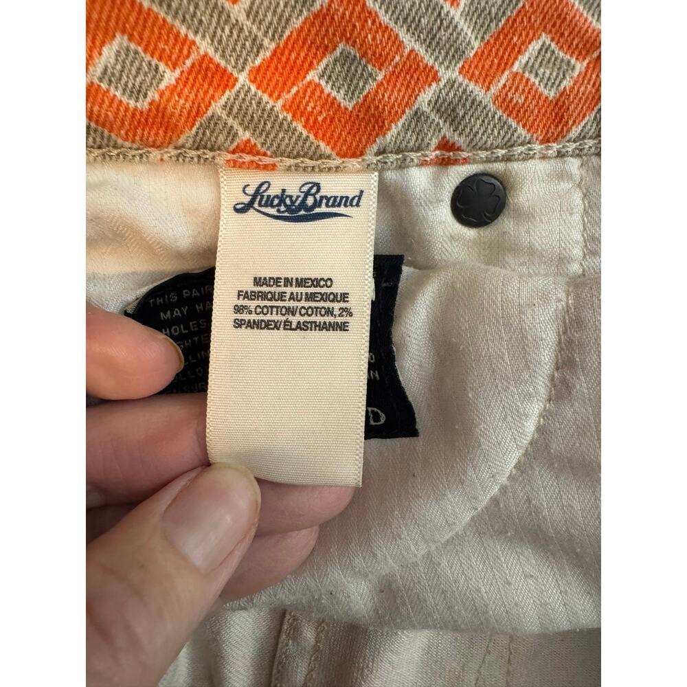 Lucky Brand Charlie Capri pants Orange Geometric Size 0/25 - Picture 9 of 9
